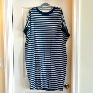 Universal Standard Elizabeth Easy Dress in blue stripe - size 10-12